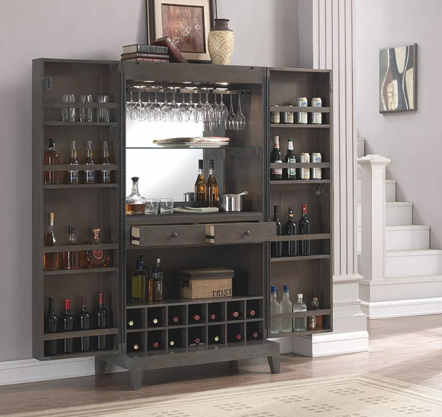 American Heritage Billiards Fairfield Wine Cabinet In Glacier