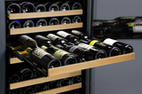 Allavino 47" Wide FlexCount II Tru-Vino 349 Bottle Three Zone Black Side-by-Side Wine Refrigerator