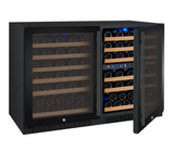 Allavino 47" Wide FlexCount II Tru-Vino 112 Bottle Three Zone Black Side-by-Side Wine Refrigerator