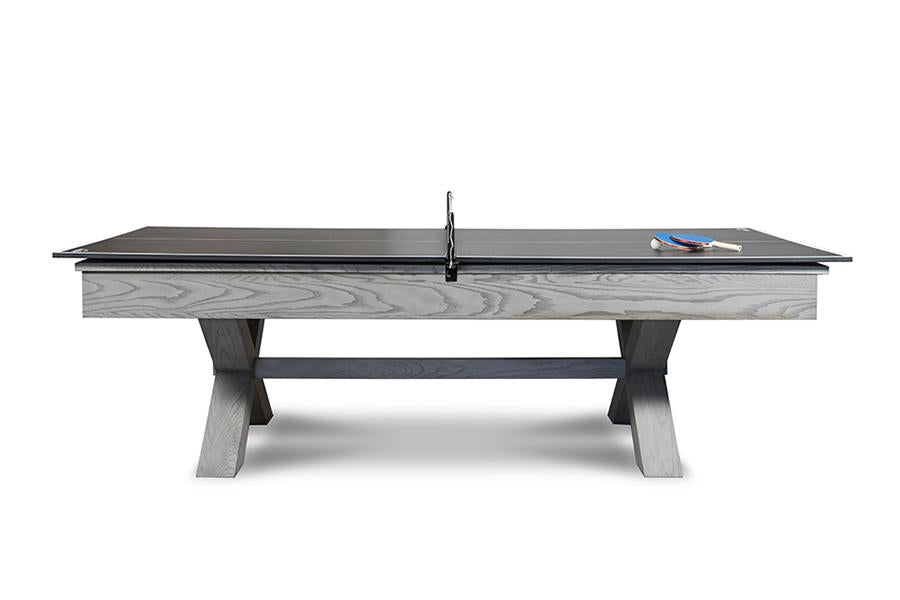 Nixon CrissyCross 8' Slate Pool Table in Whitewash Finish