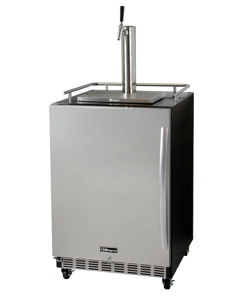 Kegco Full Size Digital Commercial Undercounter Kegerator with X-CLUSIVE Premium Direct Draw Kit - Left Hinge
