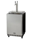 Kegco Dual Faucet Digital Commercial Undercounter Kegerator with X-CLUSIVE Premium Direct Draw Kit - Left Hinge