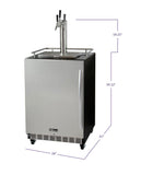 Kegco Three Faucet Digital Commercial Undercounter Kegerator with X-CLUSIVE Premium Direct Draw Kit - Left Hinge