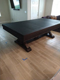 Playcraft Brazos River 8' Slate Pool Table w/ Leather Drop Pockets in Weathered Black