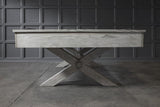Nixon CrissyCross 8' Slate Pool Table in Whitewash Finish
