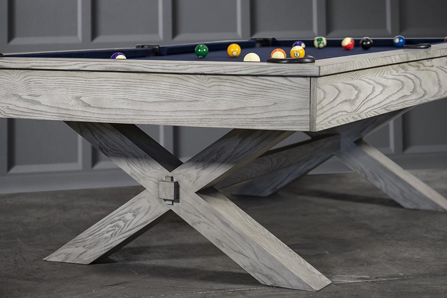 Nixon CrissyCross 8' Slate Pool Table in Whitewash Finish