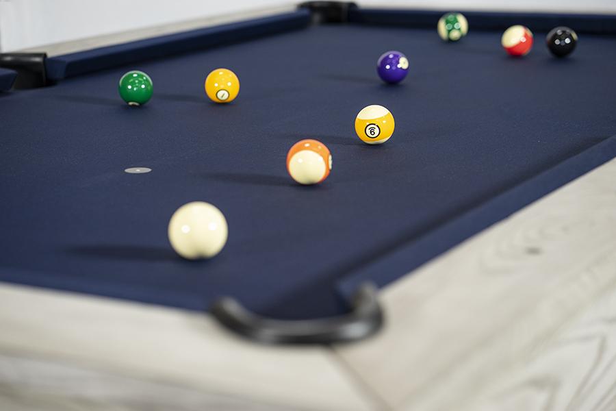 Nixon CrissyCross 8' Slate Pool Table in Whitewash Finish