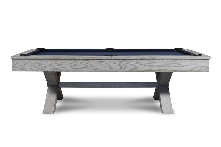 Nixon CrissyCross 8' Slate Pool Table in Whitewash Finish