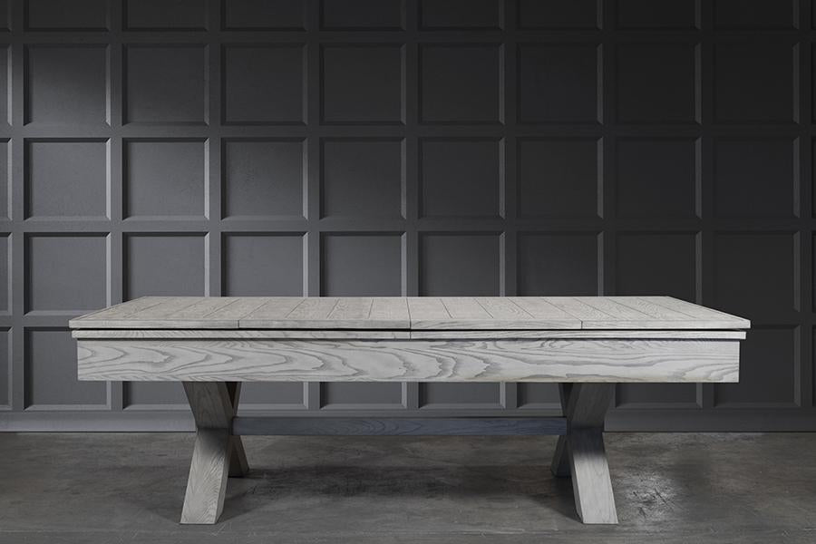 Nixon CrissyCross 8' Slate Pool Table in Whitewash Finish