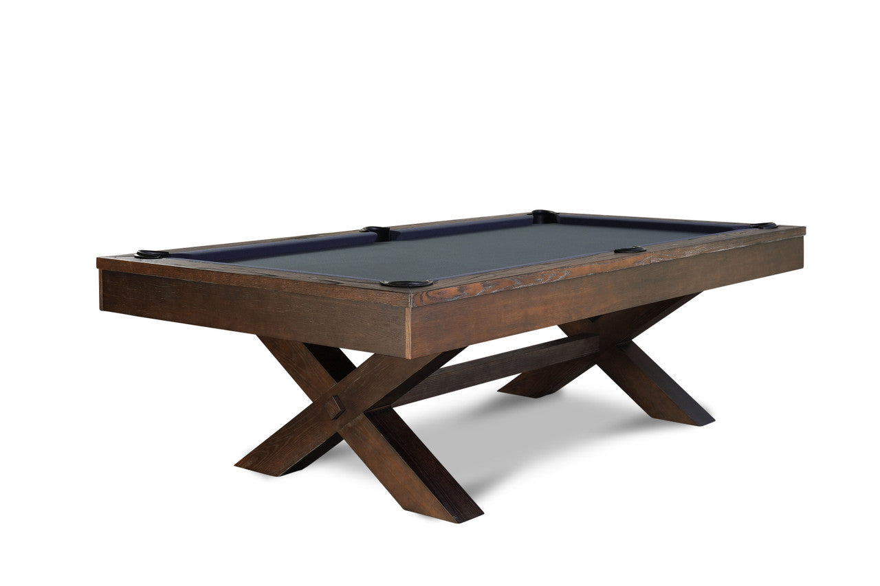 Nixon CrissyCross 7' Slate Pool Table in Brownwash Finish w/ Dining Top Option