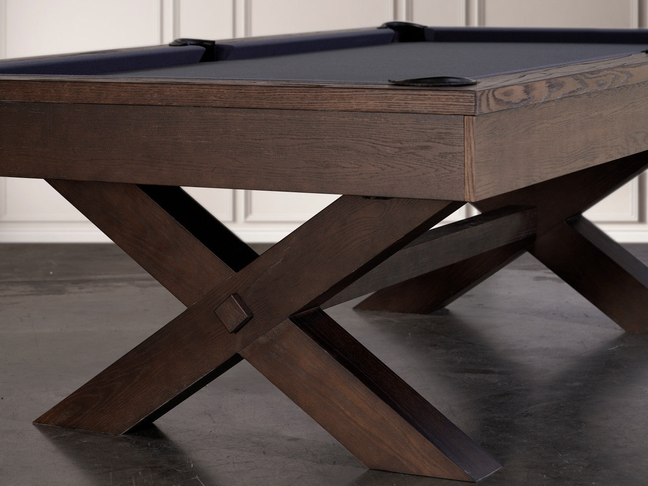 Nixon CrissyCross 7' Slate Pool Table in Brownwash Finish w/ Dining Top Option