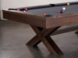 Nixon CrissyCross 7' Slate Pool Table in Brownwash Finish w/ Dining Top Option