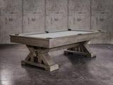 Nixon Jasper 8' Slate Pool Table in Weathered Slate Finish w/ Dining Top Option