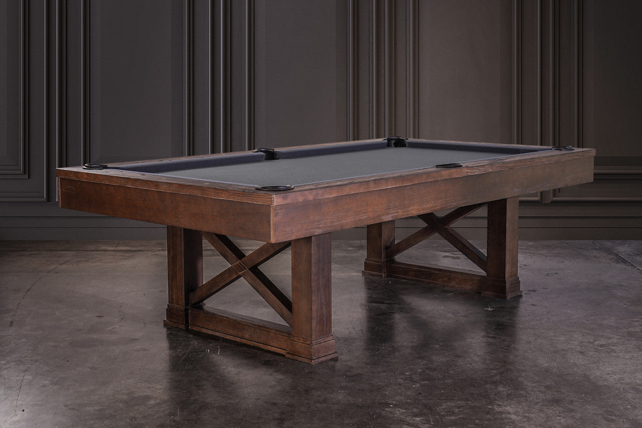 Nixon Nora 7' Slate Pool Table in Brownwash Finish w/ Dining Top Option
