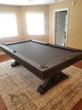 Playcraft Brazos River 8' Slate Pool Table w/ Leather Drop Pockets in Weathered Black
