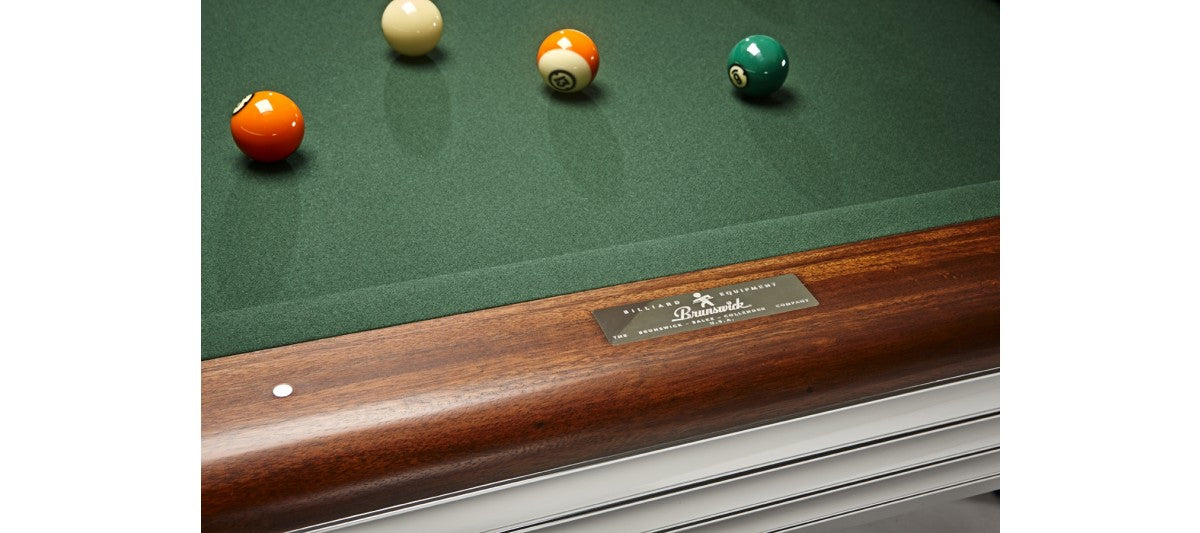 Brunswick Billiards Centennial 9' Slate Pool Table in Rosewood Chrome w/ Gully Return