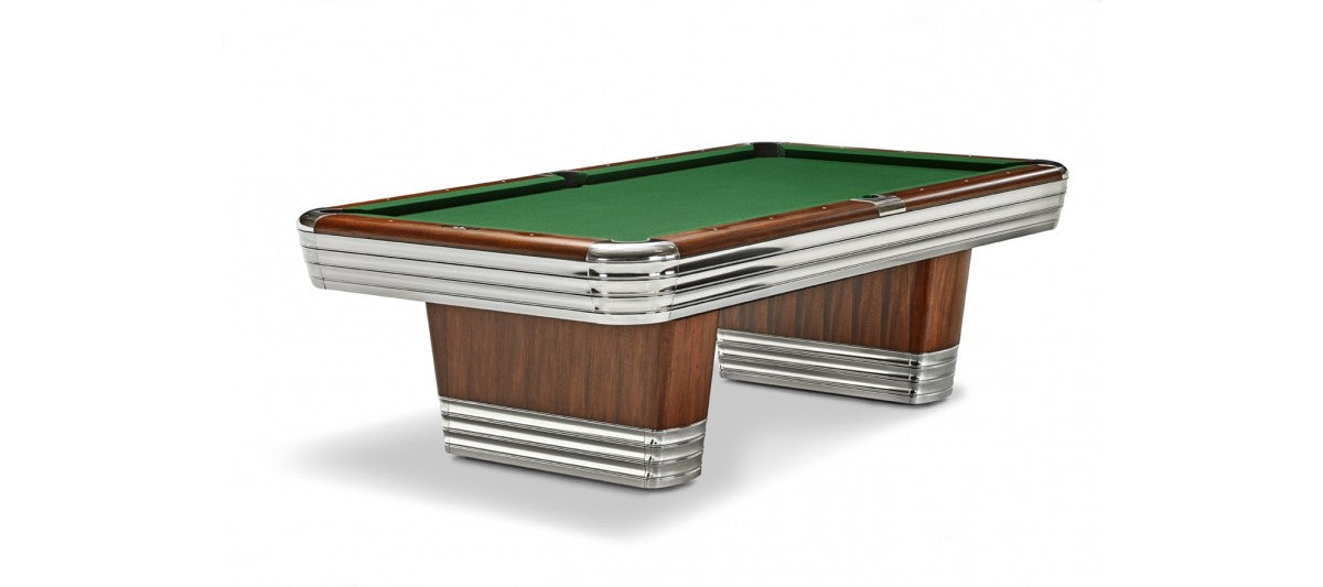 Brunswick Billiards Centennial 9' Slate Pool Table in Rosewood Chrome w/ Gully Return