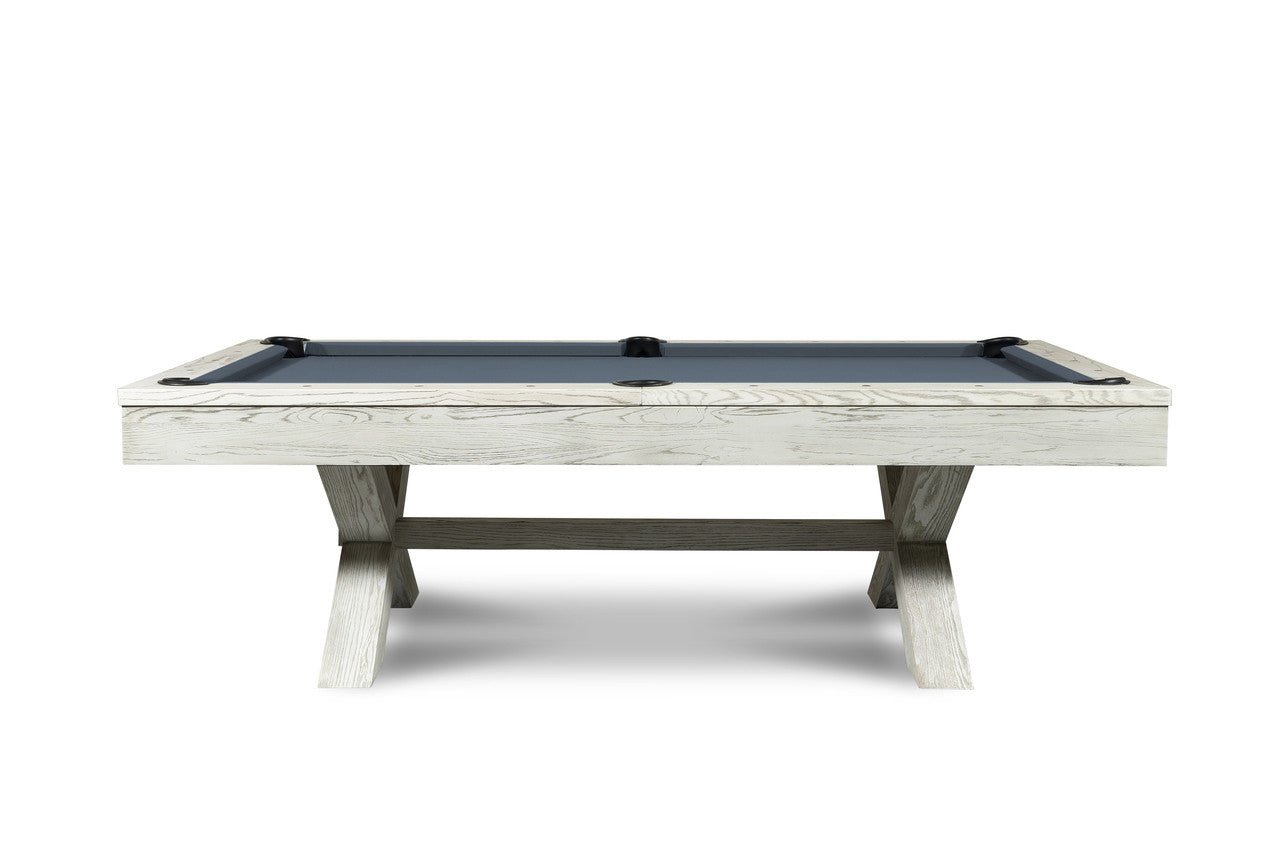 Nixon CrissyCross 7' Slate Pool Table in Whitewash Finish w/ Dining Top Option