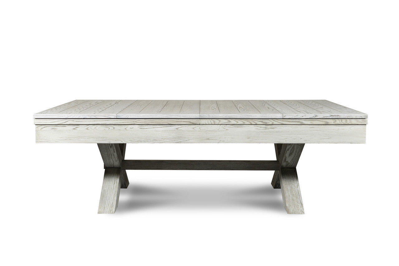 Nixon CrissyCross 7' Slate Pool Table in Whitewash Finish w/ Dining Top Option