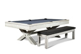 Nixon CrissyCross 7' Slate Pool Table in Whitewash Finish w/ Dining Top Option