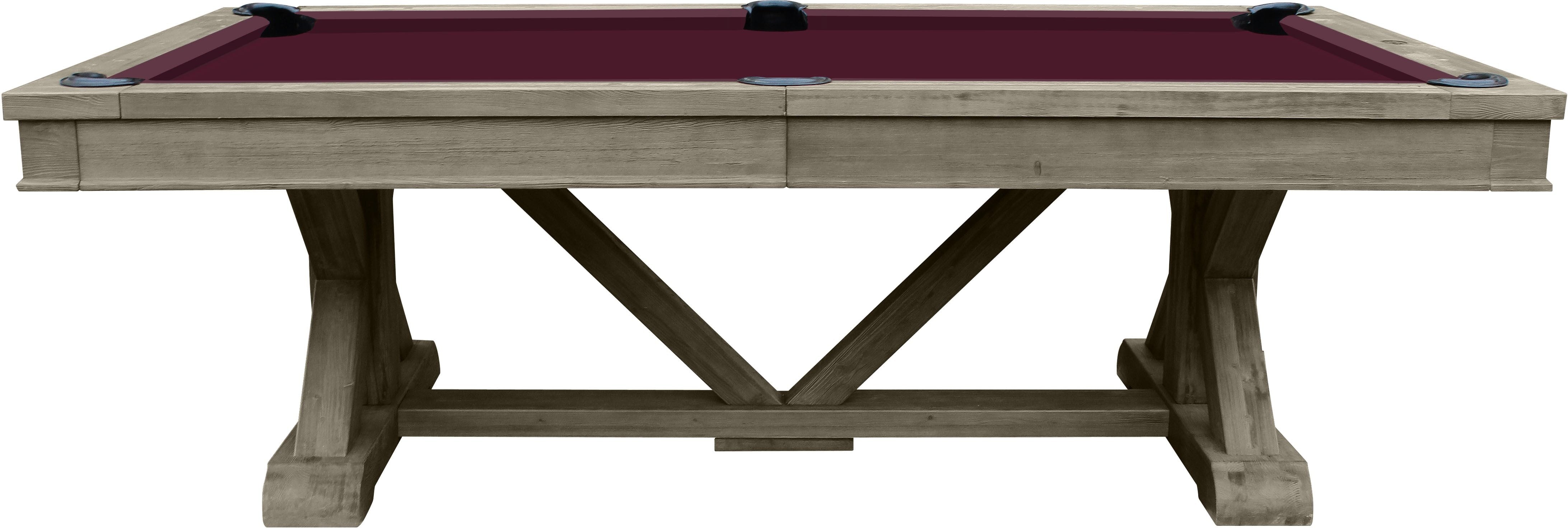 Playcraft Brazos River 8' Slate Pool Table w/ Leather Drop Pockets in Weathered Gray
