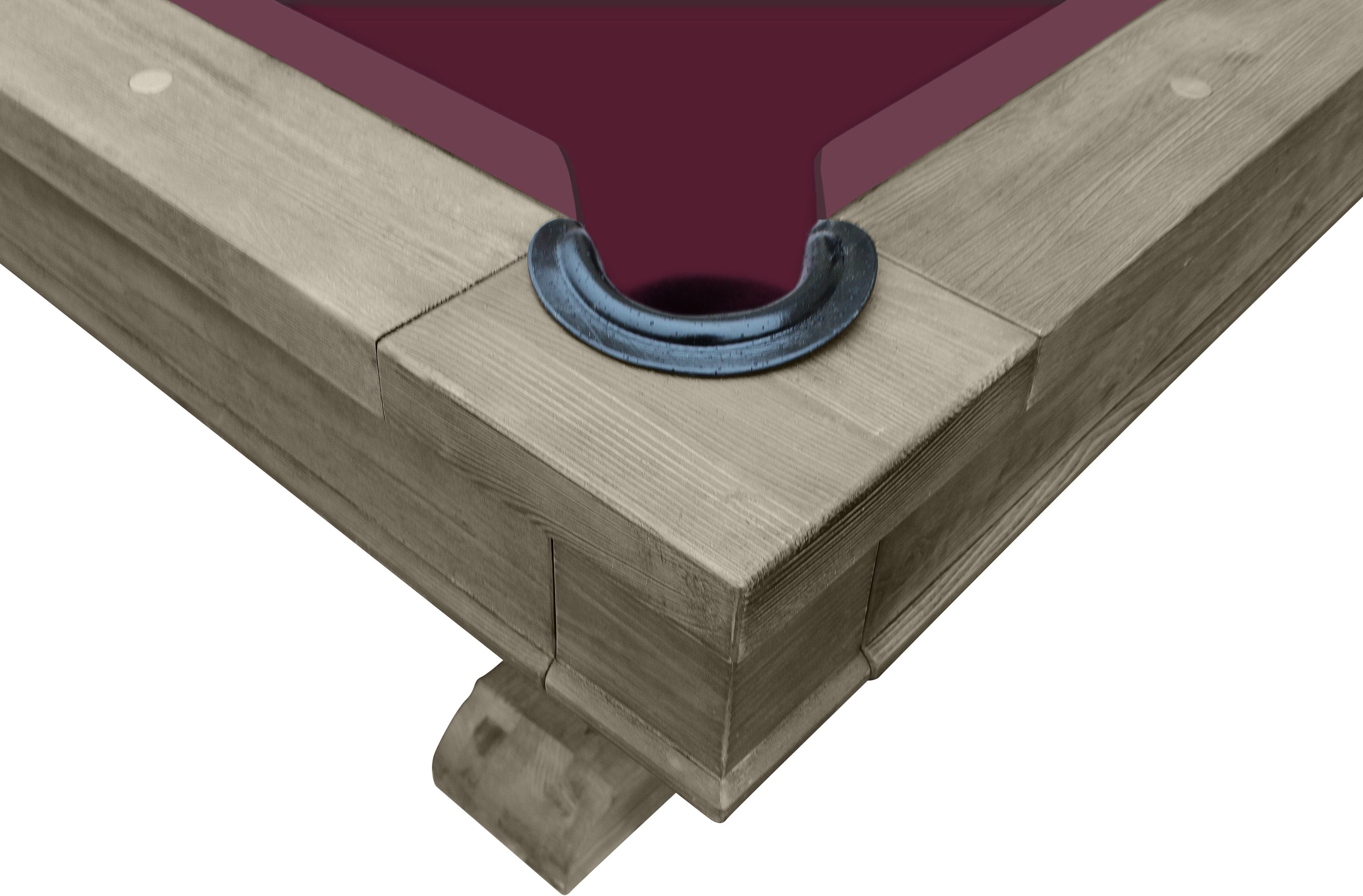 Playcraft Brazos River 8' Slate Pool Table w/ Leather Drop Pockets in Weathered Gray