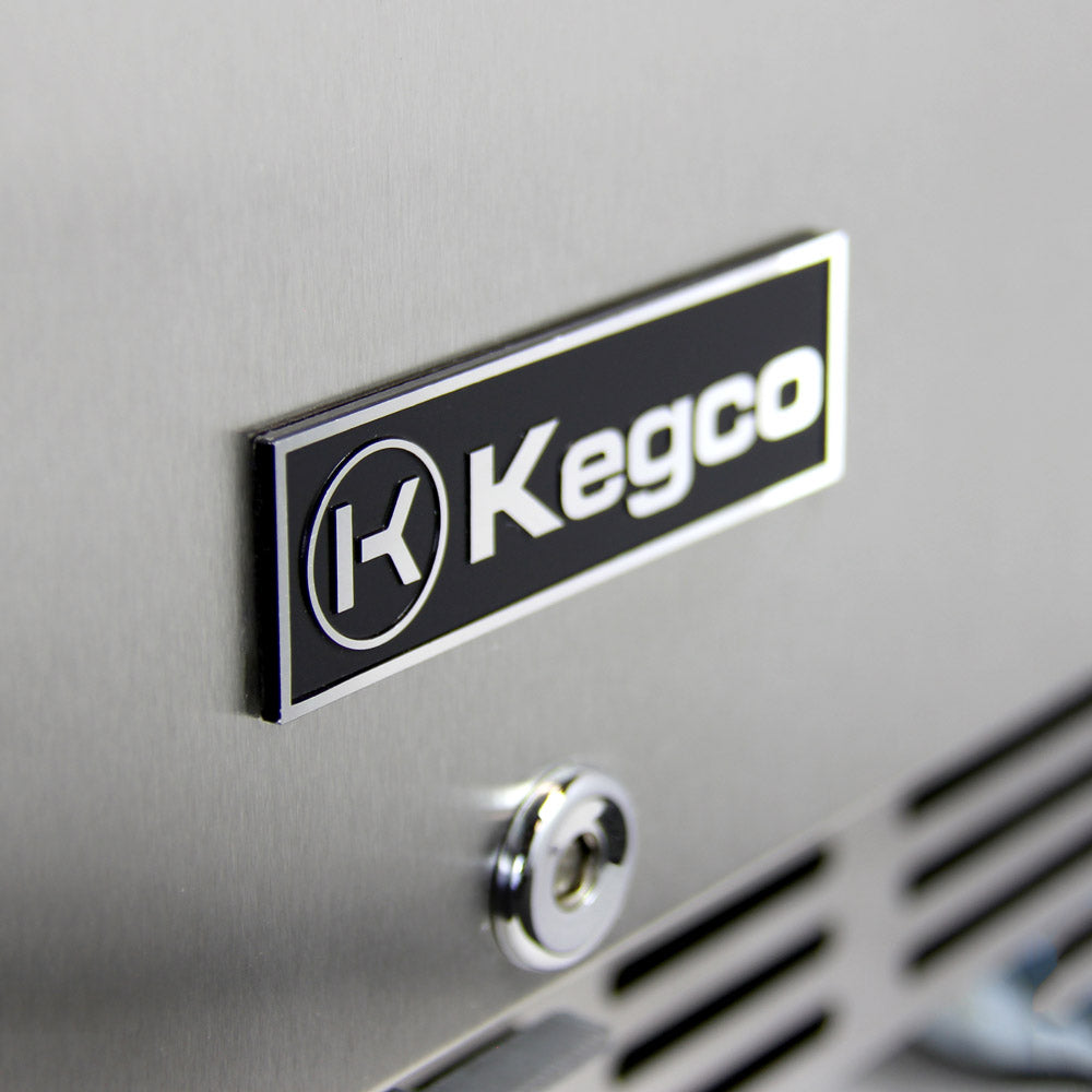 Kegco Full Size Digital Commercial Undercounter Kegerator with X-CLUSIVE Premium Direct Draw Kit - Left Hinge