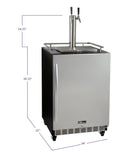 Kegco Dual Faucet Digital Commercial Undercounter Kegerator with X-CLUSIVE Premium Direct Draw Kit - Right Hinge
