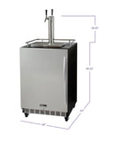 Kegco Dual Faucet Digital Commercial Undercounter Kegerator with X-CLUSIVE Premium Direct Draw Kit - Left Hinge