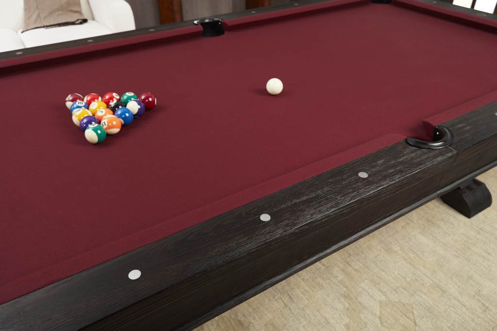 Playcraft Brazos River 8' Slate Pool Table w/ Leather Drop Pockets in Weathered Black