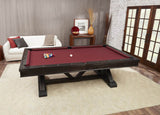 Playcraft Brazos River 8' Slate Pool Table w/ Leather Drop Pockets in Weathered Black