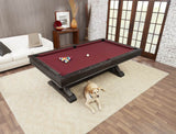 Playcraft Brazos River 8' Slate Pool Table w/ Leather Drop Pockets in Weathered Black