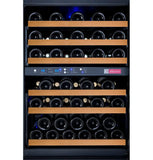 Allavino 47" Wide FlexCount II Tru-Vino 112 Bottle Four Zone Black Side-by-Side Wine Refrigerator