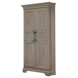 Wooden wardrobe with two doors on a white background
