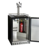 Kegco 24" Wide Triple Tap Stainless Steel Built-In Right Hinge Kegerator with Kit
