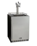 Kegco 24" Wide Triple Tap Stainless Steel Built-In Left Hinge Digital Kegerator with Kit