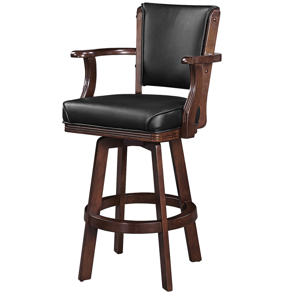 RAM Game Room Swivel Barstool with Arms - Cappuccino