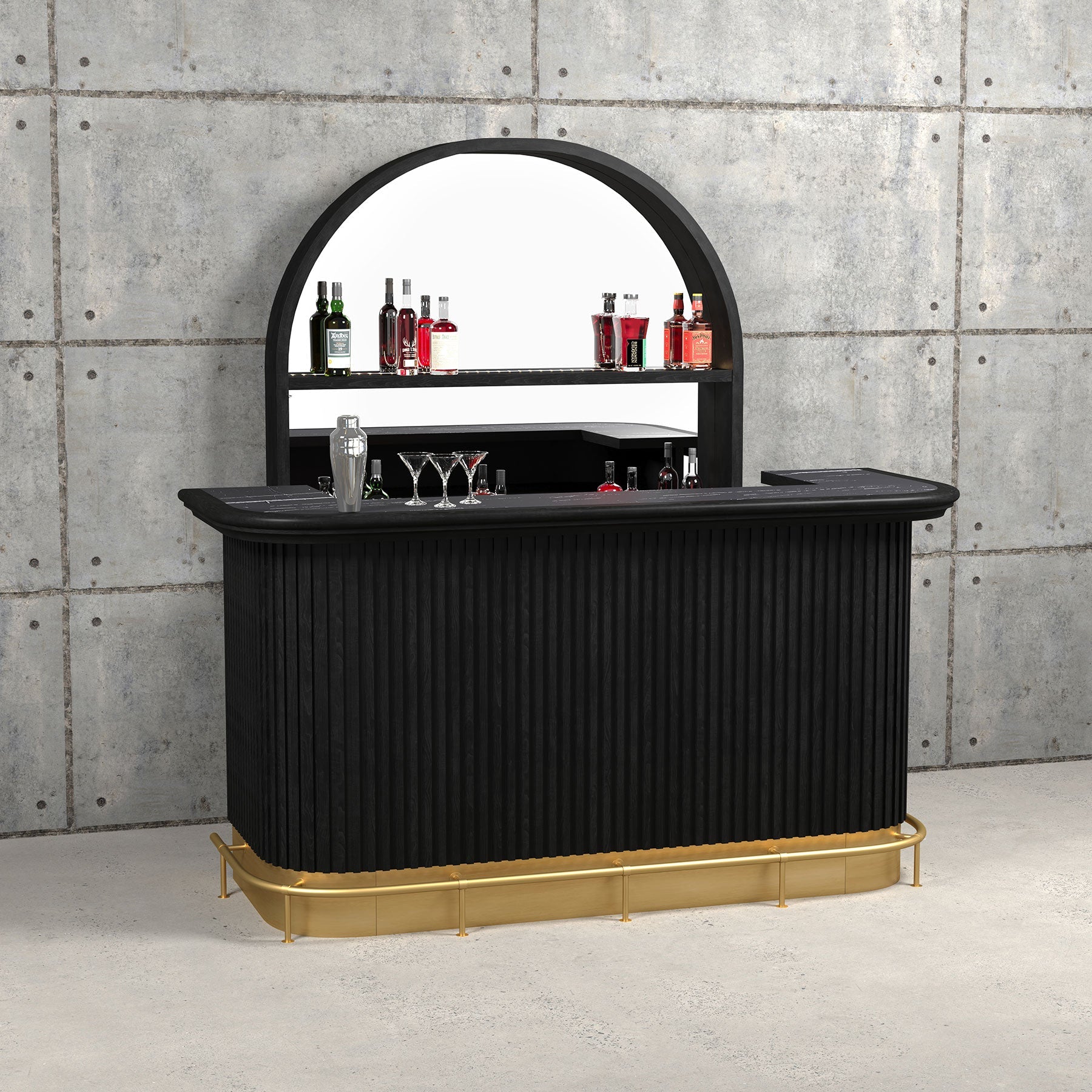 RAM Game Room Prohibition 84" Cocktail Bar - Black