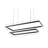 RAM Game Room 54" LED Double Rectangular Game Table Light Fixture