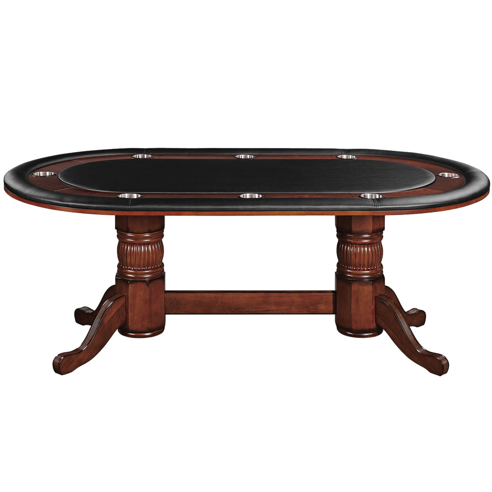 RAM Game Room 84" Texas Hold'em Game Table with Dining Top - Chestnut