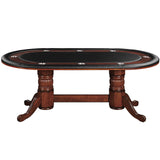 RAM Game Room 84" Texas Hold'em Game Table with Dining Top - Chestnut