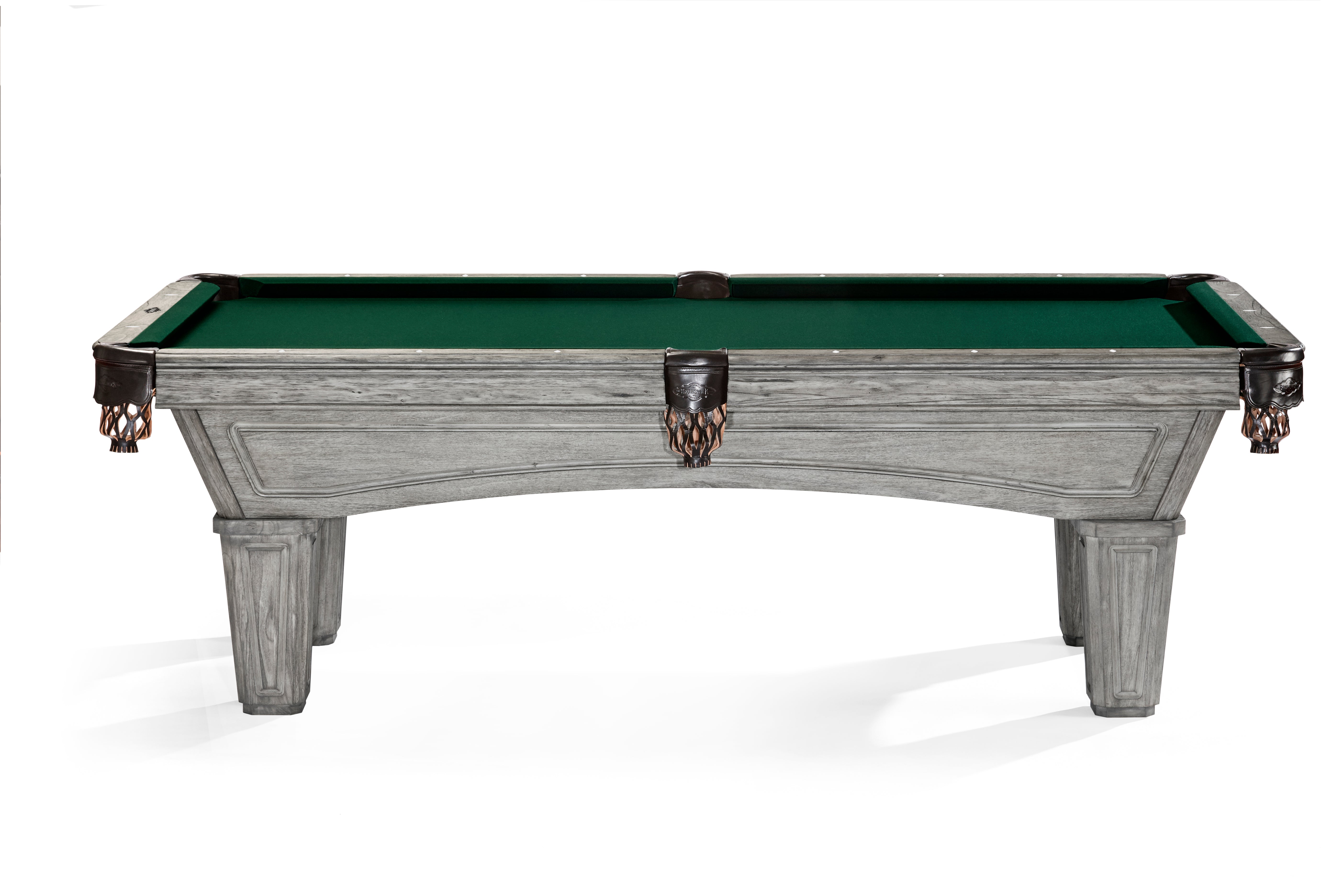 Brunswick Billiards Glenwood 8' Slate Pool Table in Rustic Grey w/ Tapered Legs