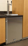 24" Wide Dual Tap Stainless Steel BuiltIn Left Hinge Kegerator with Kit