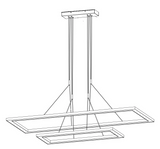 RAM Game Room 54" LED Double Rectangular Game Table Light Fixture