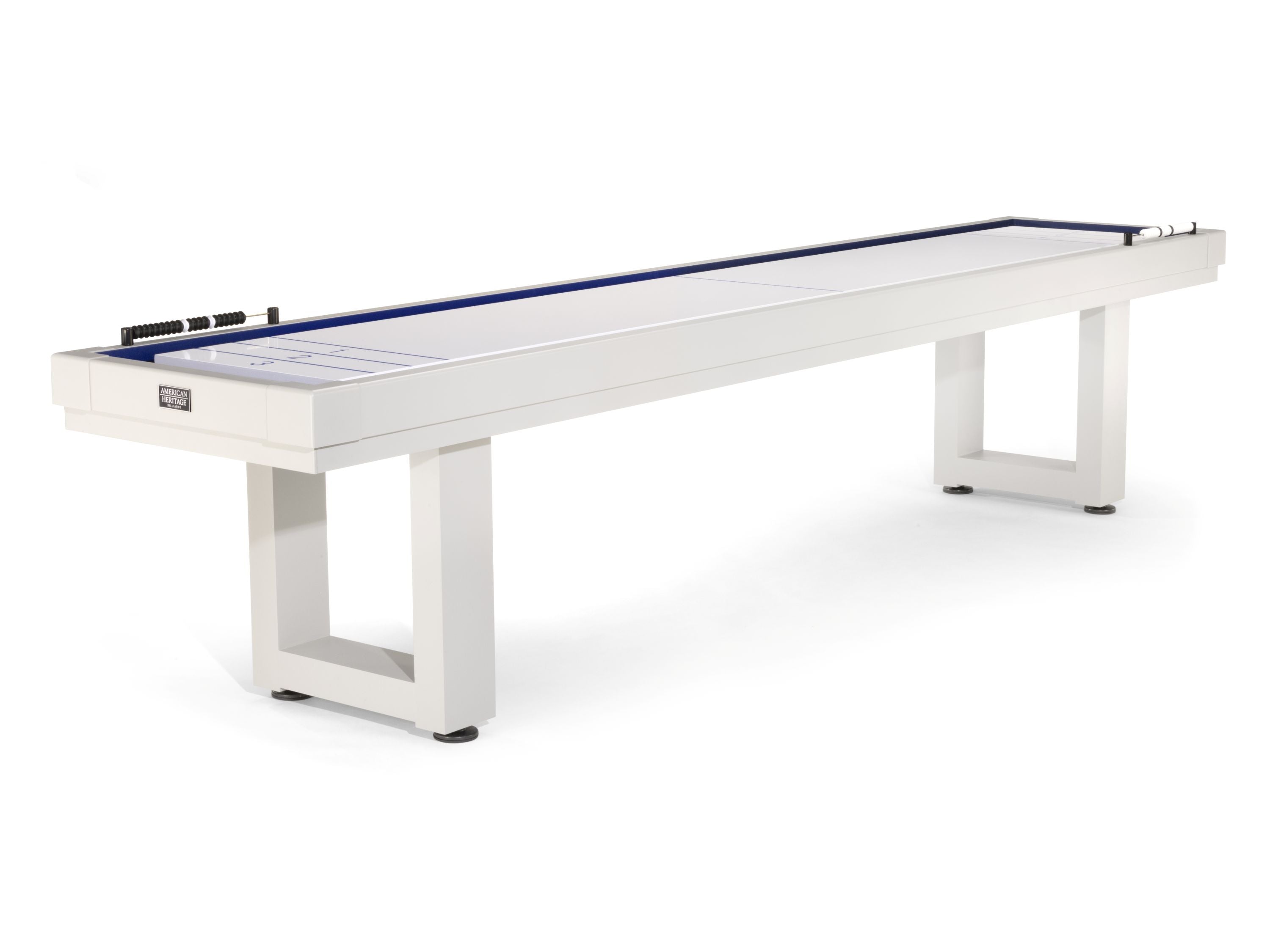 American Heritage Lanai 12' Outdoor Shuffleboard Table in Pearl White by American Heritage Billiards.