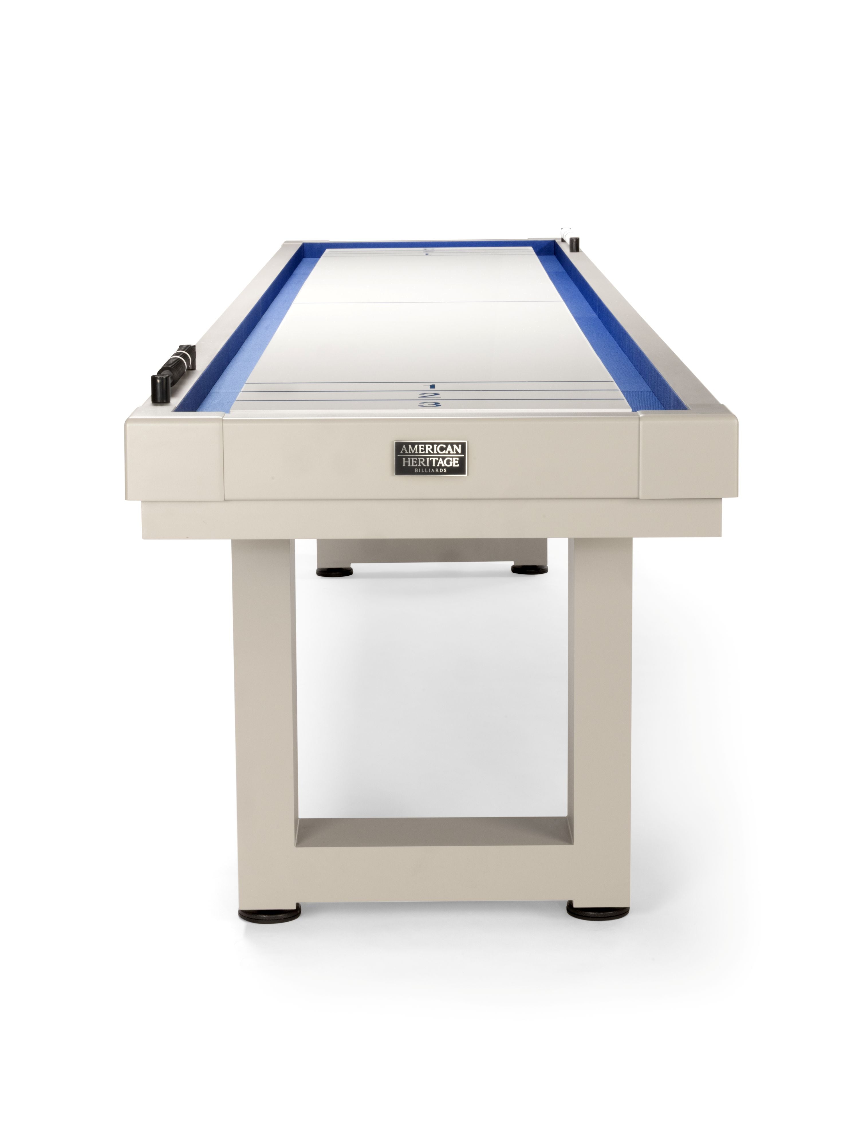 American Heritage Lanai 12' Outdoor Shuffleboard Table in Oyster Grey by American Heritage Billiards.