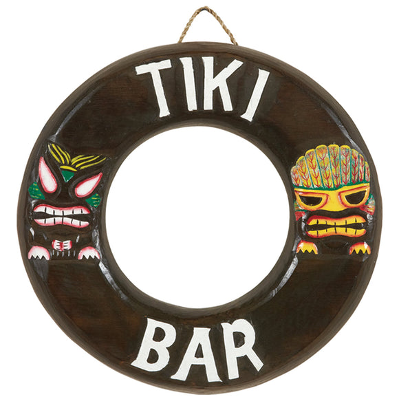 RAM Game Room “Tiki Bar” Ring Acacia Wood Art Sign