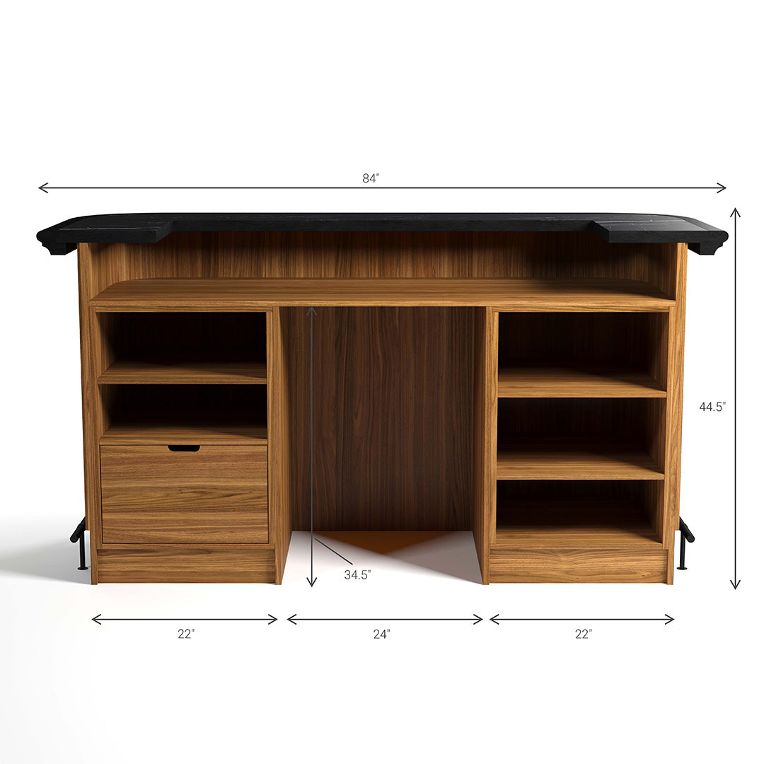 RAM Game Room Prohibition 84" Cocktail Bar - Walnut