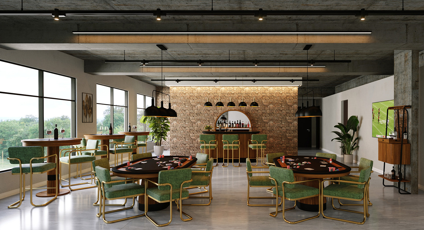 RAM Game Room Prohibition Texas Hold'em Poker Table - Walnut