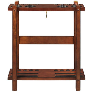 RAM Game Room Straight Floor Cue Rack - Chestnut